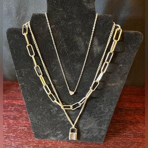 Silver Layered Necklace Set